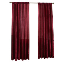 Niovtt 1pc Pure Satin Window Curtain Room Half Shading Drape Curtains (Wine Red)