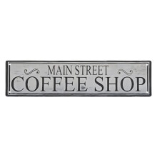 Vintage metalen blikken bord 4x16 inch - Rustiek koffiehuis straatnaambord, past bij de inrichting van een hoofdstraat, mancave en bar.