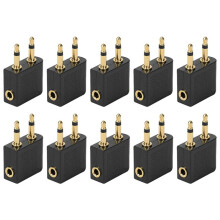 10 adattatori jack da 3,5 mm per cuffie audio, adattatori per auricolari da viaggio in aereo
