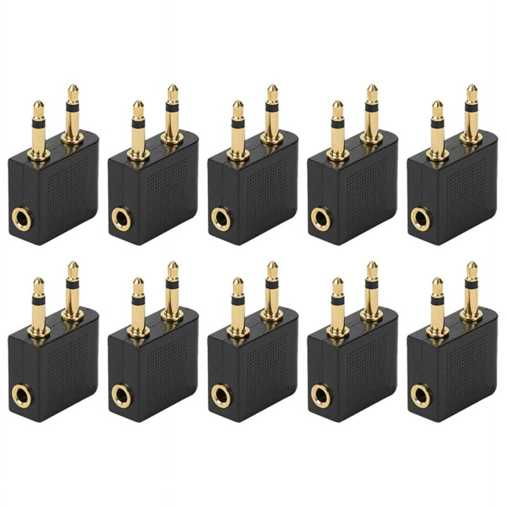 10Pcs 3.5Mm Plug Adaptor Jack Audio Headphone Converter Adapter Headset Connector For Airline Airplane Travel Earphone 9423501563019