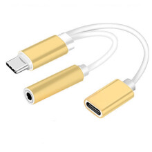 USB-C auf USB-C + 3,5-mm-Audioadapter, Headset-Ladeadapter (2-in-1)