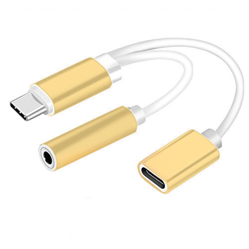 USB-C auf USB-C + 3,5-mm-Audioadapter, Headset-Ladeadapter (2-in-1)