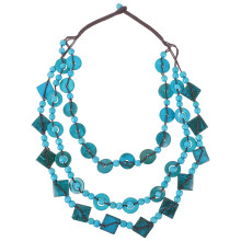 Eease Retro Bohemia ketting met hanger van kokosnoot en houten kralen