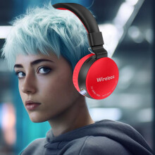 Casque audio sans fil Bluetooth supra-auriculaire Txmfgh avec lumière et micro, autonomie de 8 heures, pliable, réduction de bruit, son HD, design