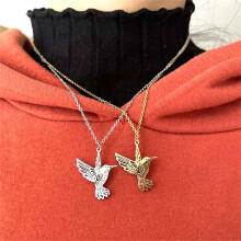 Jacenvly Clearance 2024 New Alloy Steel Chain Pendant Beads Necklace Vintage Golden Color Little Bird Necklaces Valentine Gifts For Girls