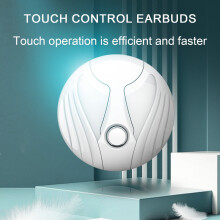 Écouteurs sans fil SUSUchens avec réduction de bruit, son HiFi, commandes tactiles rapides, Bluetooth, coloris blanc.