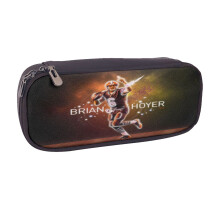 Estojo de lápis de couro com estampa do time de futebol americano Browns, para meninos e meninas, com grande capacidade. Ideal para material escolar