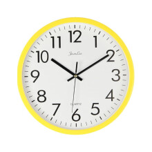 Horloge murale OUNONA 10 pouces, minimaliste, silencieuse et créative, sans pile (jaune)