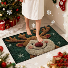 Tapis de bain de Noël Antqov, 40 x 60 cm, antidérapant, doux, absorbant et lavable, pour le sol de votre salle de bain.