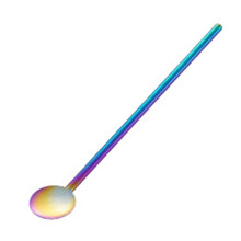 Cuillère-paille en acier inoxydable - Longue paille réutilisable, cuillère à mélanger double usage pour la maison, le bar, la cuisine,