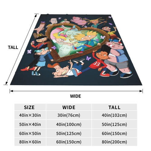 Κουβέρτα Hey Arnold Throw Soft Plush Travel Butterfly για Υπνοδωμάτιο, Σαλόνι, Καναπέ, Γραφείο, Δώρο 2