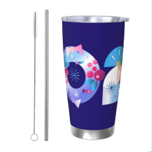 Bonne année 2025 ! Gobelet isotherme portable en acier inoxydable de 590 ml (20 oz) avec couvercle.