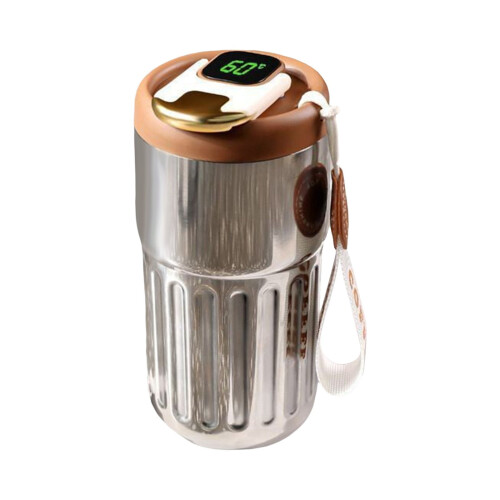 Θερμός καφέ Jannly 450ML, Ένδειξη θερμοκρασίας, Ανοξείδωτο ατσάλι 316, Καπάκι PP & 1