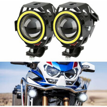 Motorcycle Driving Lights With Aluminium Alloy Base, Easy Installation And High Flood Beam For Adventure Enthusiasts (2PCS)