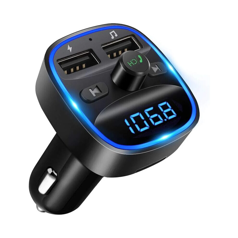 Car Kit Fm Transmitter, Bluetooth 5.3 Music Adapter With Rapid Charge, Safe Hands-Free Calls, And Voice Navigation Guidance 9176269097448