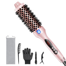 3 in 1 Hair Straightener Brush and Curling Iron with Negative Ion, 9 Heat Settings, Dual Voltage
