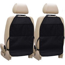 Car Kick Mats For Kids, New Back Seat Protector With Multi-Pocket Organizer, Waterproof And Durable Oxford Material, Keep Back Seat Neat, Universal