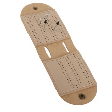 Ledergeschirrspielset für Cribbage mit Nadel, Braun, leicht, 2-spurig