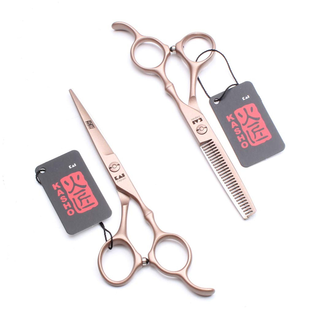 Hairdressing Scissors Set 5.5 inch Japanese Steel Barber Shears with Ergonomic Handle for Salon