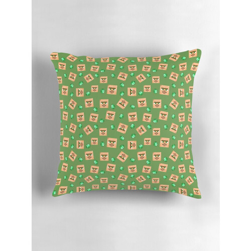 Capas de almofada AIVO com textura de aldeão do Minecraft, capas para almofada de sofá, dupla face. 2