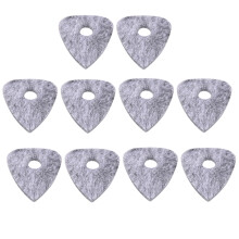 10 púas de fieltro de lana de 4 mm para guitarra, bajo, ukelele y otros instrumentos musicales (gris)