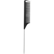 1 st. het mode svart fintandad kam plast och metall stift antistatisk hårstyling råttsvans 220x28x4mm styling