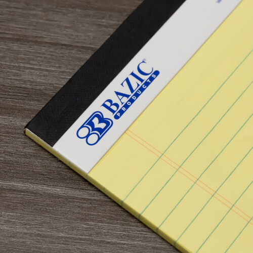 BAZIC Perforated Writing Pad, 50Sheets8.5"x11.75", Canary, Total24Count 1