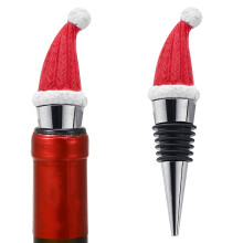 Winysin Decorazione per feste di Natale Tappo per vino rosso Tappo per conservazione del vino rosso Cappello di Natale Lega di resina Regalo di Natale