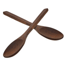 2 piezas de cucharas de madera, cuencos para frutas, postres y café pequeños para mezclar y remover.
