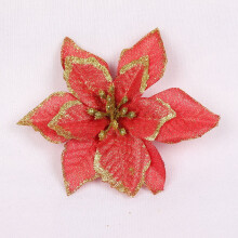 16 st Glitter Konstgjorda Julblommor Bröllop Julgranskransar Ornament Dekorationer Heminredning