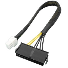 ATX-virtalähde, 24-nastainen emolevyyn, 6-nastainen, yhteensopiva Acerin 6-nastaisen emolevyn virtajohdon kanssa (FMY), 30 cm A