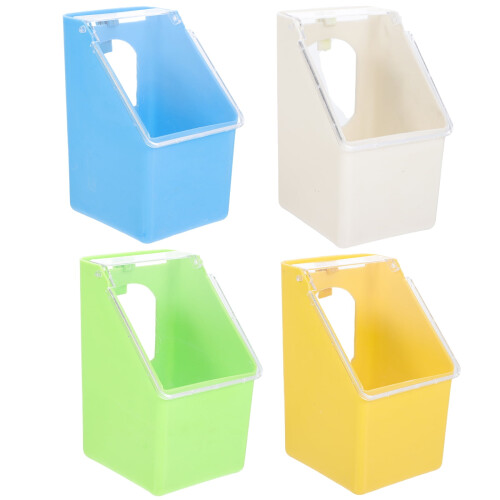 Eease4pcs Due Plastic Foderautomat Vagtler Fuglefoder Hængende Boks Kæledyr Vanddispenser 1