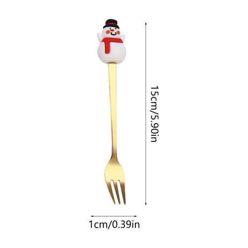 YiFudd Stainless Steel Fork Creationary Christmas Tableware Coffee Fork Dessert Fork Gift Box Set 2