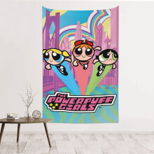 Powerpuff Girls Wall Tapestry, Waterproof Polyester Fabric for Bedroom, Living Room, Dorm, Bathroom Decor, Birthday Gift, One Size