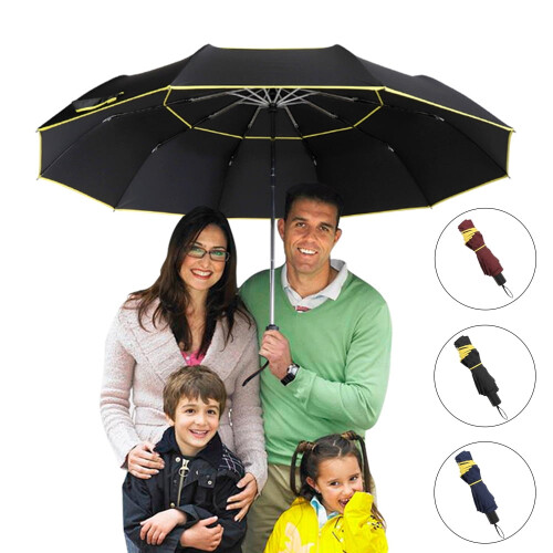 Extra Oversize Golf Umbrella, Double Canopy, Vented Windproof Waterproof, Rustproof Folding Rain Umbrella