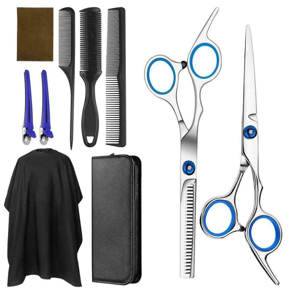 Hair Cutting Scissors Set Professional Barber Shears, Japanese Steel Blades with Leather Case