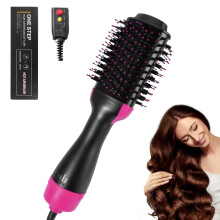 Hot Air Brush 4 in 1 Hair Dryer Styler, One Step Ionic Volumizer for Fast AntiFrizz Styling