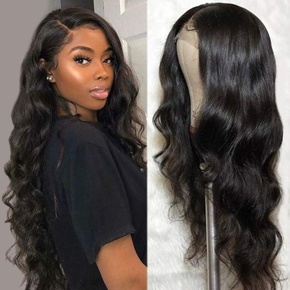 Body Wave Lace Front Wig 4x4 Closure Brazilian Virgin Human Hair 150% Density Pre Plucked 16''