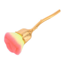 Nail Dust Brush with Soft Fiber Bristles for Manicure, Rose Shape, 2 Colors Light Yellow and Rose Powder