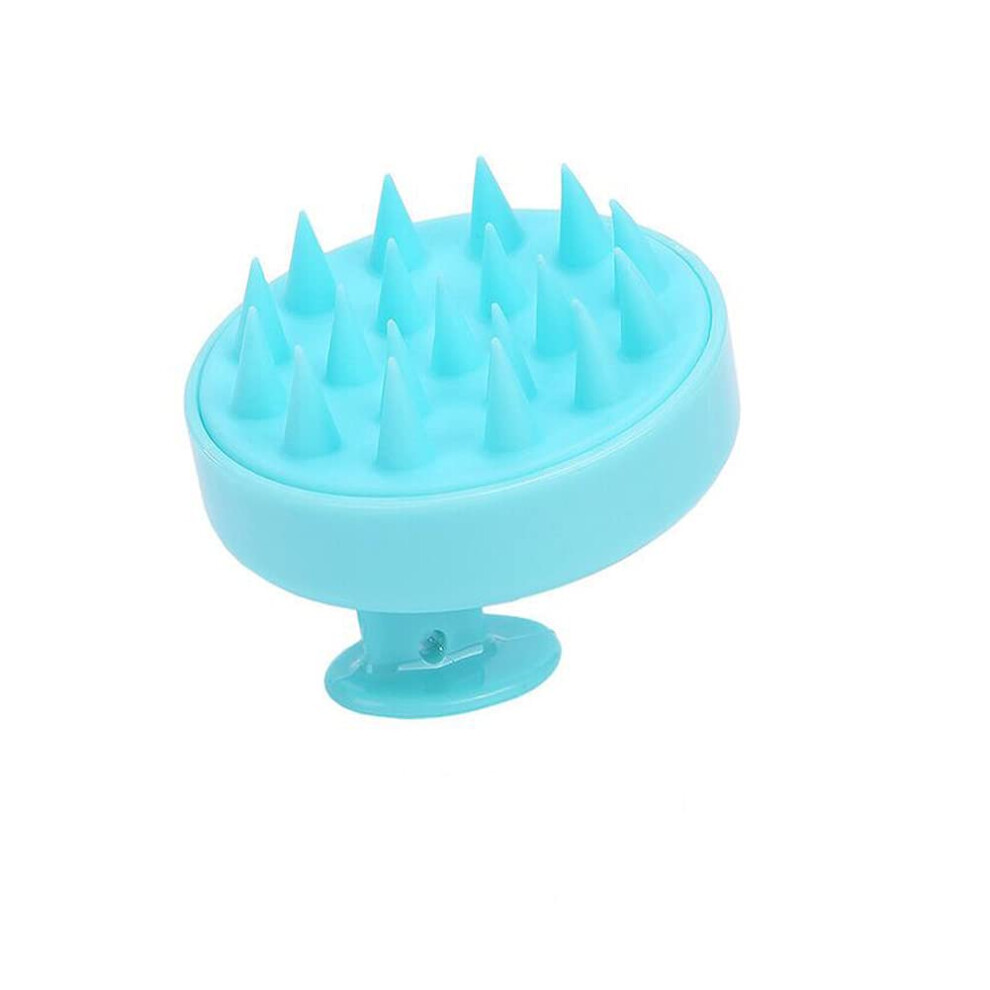Blue Scalp Massager Shampoo Brush With Soft Silicone Bristles For Wet And Dry Hair Cleansing Â