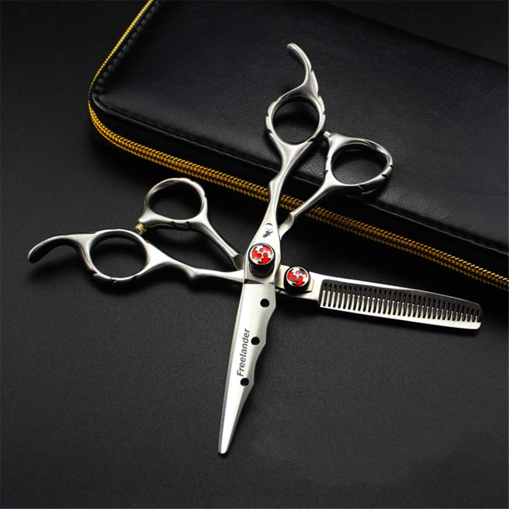 6.0 Inch Professional Hair Cutting Scissors Set, Razor Sharp Stainless Steel Barber Shears with Adjustable Tension and Ergonomic Handle