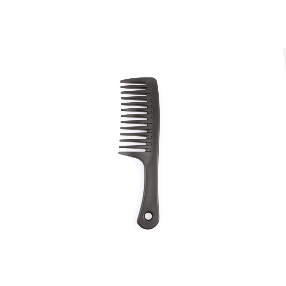 Unisex Black Wide Tooth Comb For Curly Hair, Detangling Comb For Long Hair With Ergonomic Handgrip