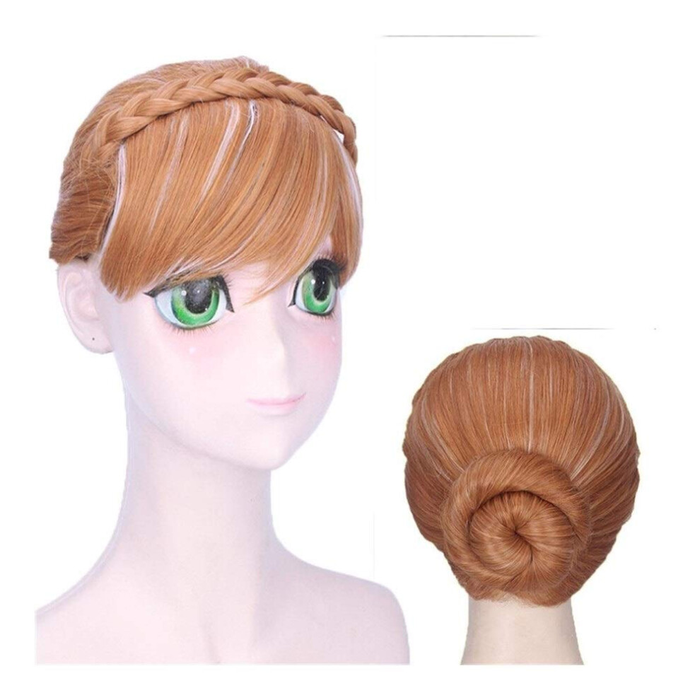 Unisex Short Synthetic Wig With Pastel Braids, Heat Resistant Cosplay Costume Wig, As Shown Color