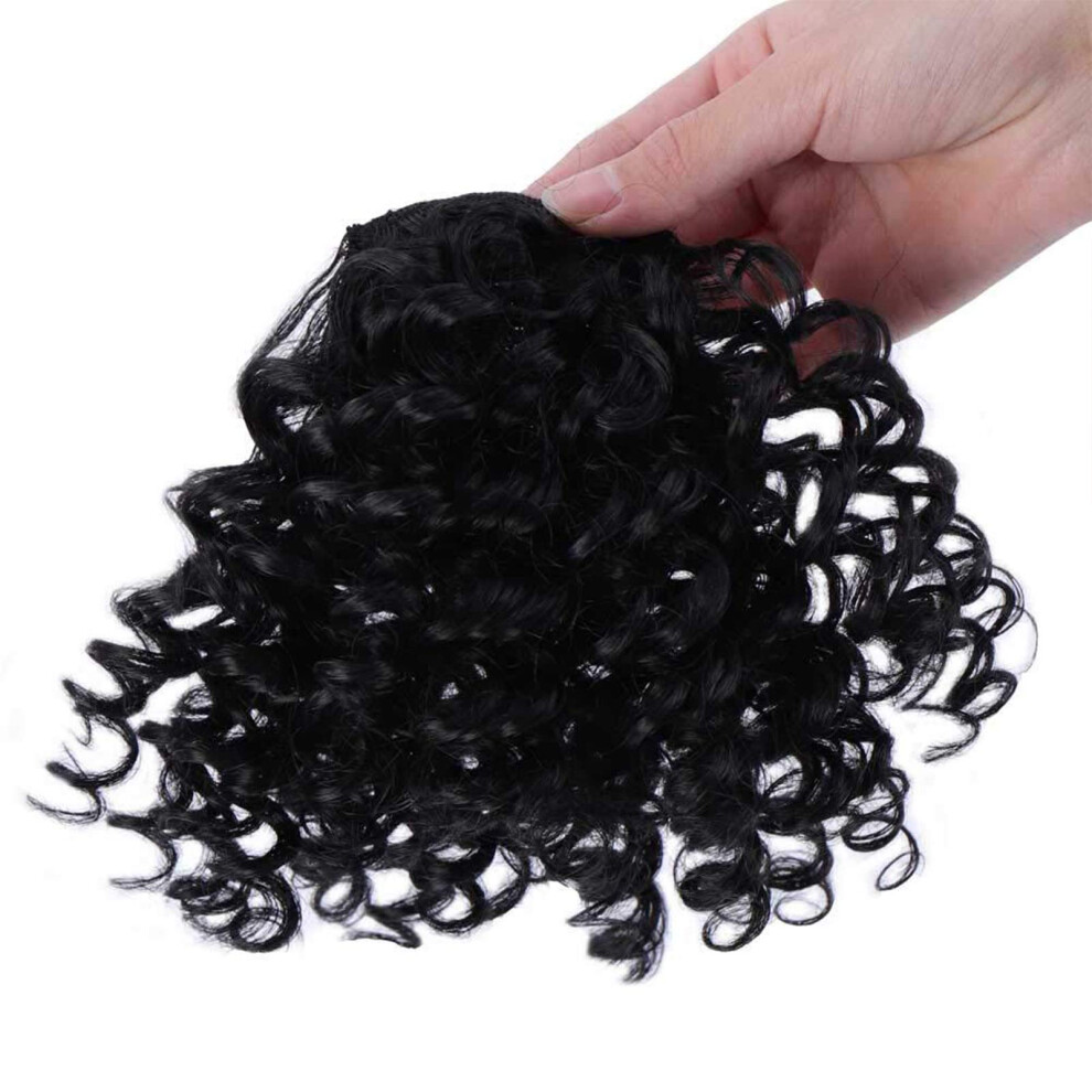 Short Curly Wig for Women Natural Look Lightweight Soft Synthetic Wig with Bangs Easy to Maintain
