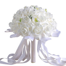 Voss Home Decorations rozen bruidsmeisje bruidsboeket kunstzijden bloemen