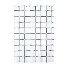 Kafsov Modern White and Gray Polyester Shower Curtain for All Seasons, Universal Bathroom Long Curtain Set with Hooks White