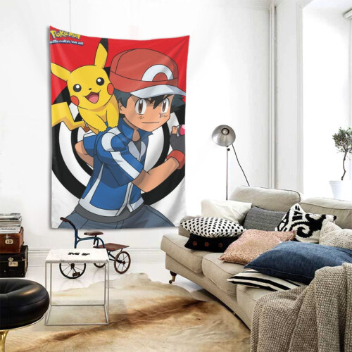Ταπετσαρία τοίχου Pikachu, αδιάβροχη πολυεστέρας, για υπνοδωμάτιο, σαλόνι, κοιτώνα, 1