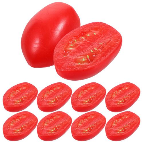 10 roșii cherry artificiale, fructe realiste din plastic false