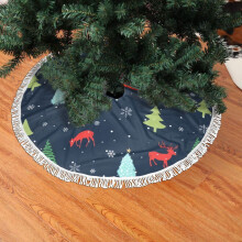 Weihnachtlicher Baumrock mit Fransen und Spitze, weihnachtlicher Schneeflocken-Baumrock, weich, leicht, angenehme Haptik, 76 cm (30 Zoll)