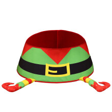 Fnyoxu kerstboomomlijsting met bedrukte pailletten, driedimensionale decoratie voor de onderkant van de boom, decoratie voor de kerstboom,